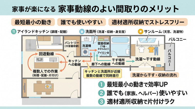 家事ラク動線の画像例